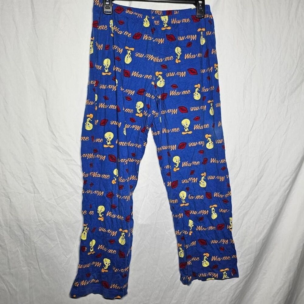2005 vintage y2k Blue looney tunes tweety bird pajama pants